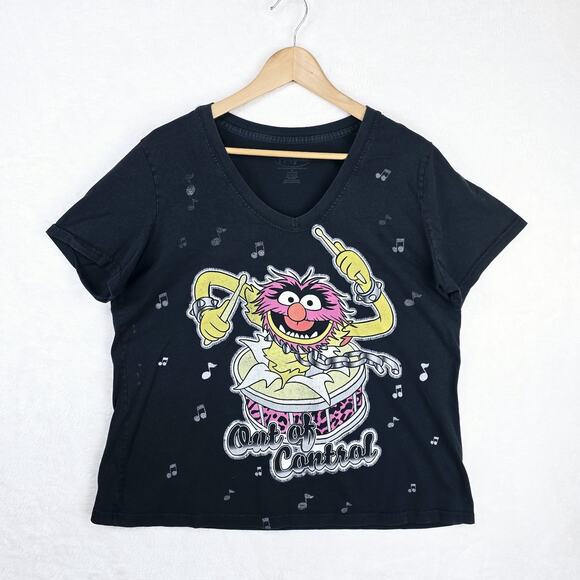 The Muppets Animal Shirt Womens 2XL Short Sleeve Music Drum Out of Control - Picture 2 of 10